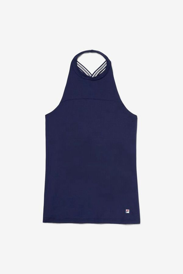 Fila Heritage Tennis Halter Women's Tank Top - Navy,NZ 75-5694